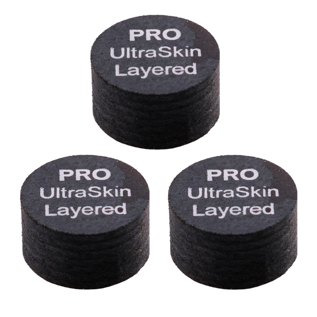 UltraSkin Pro 14mm 3-Pack Black Billiard Cue Tips — Super Soft