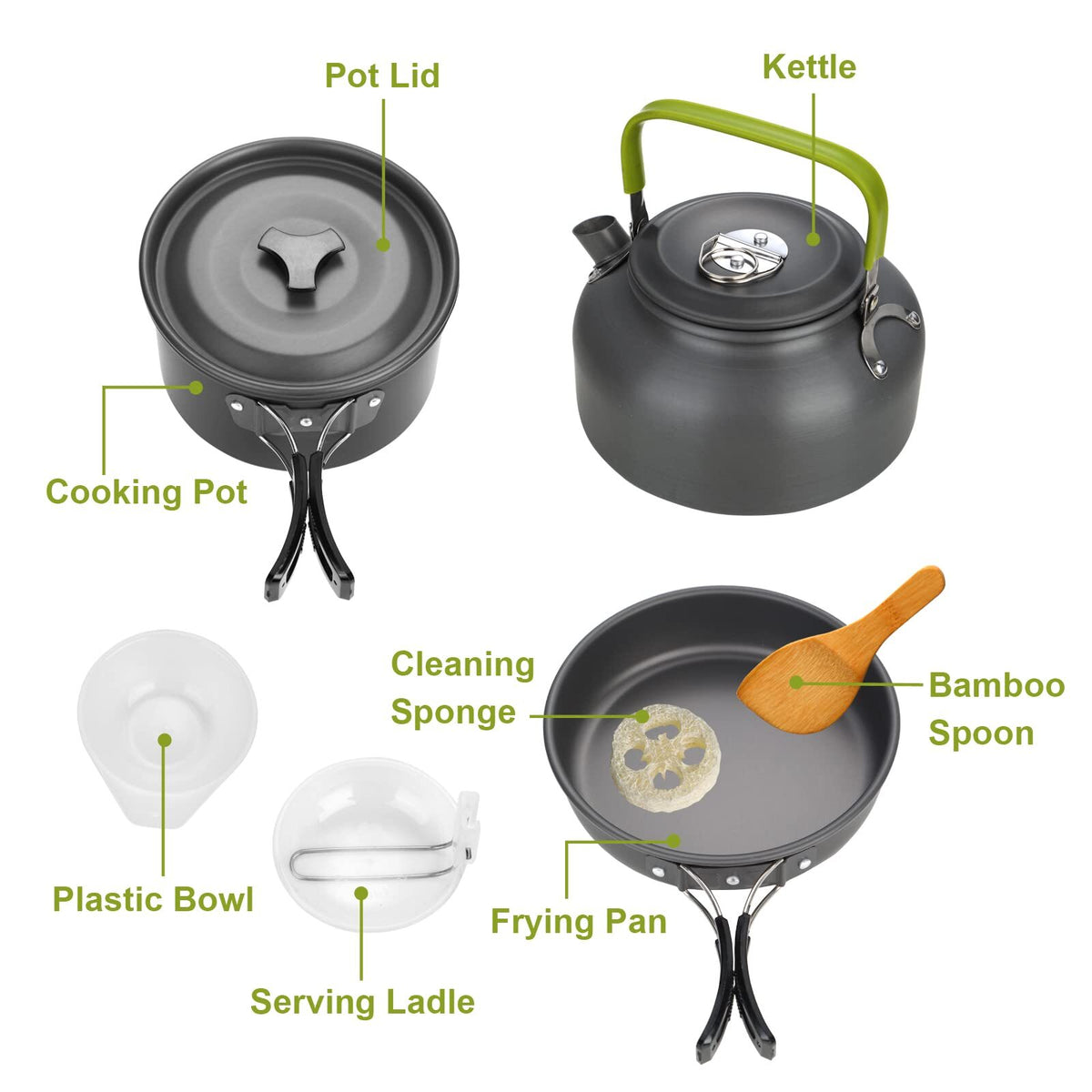 Portable Camping Cookware Set for Outdoor Cooking & Picnics