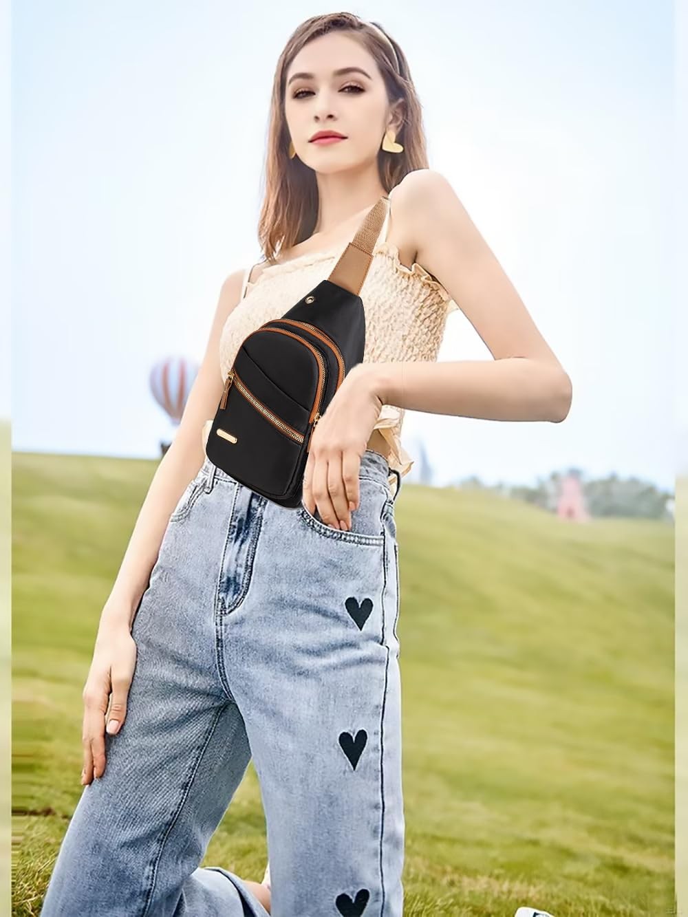 Small Crossbody Sling Bag for Women and Men Travel Daily Use