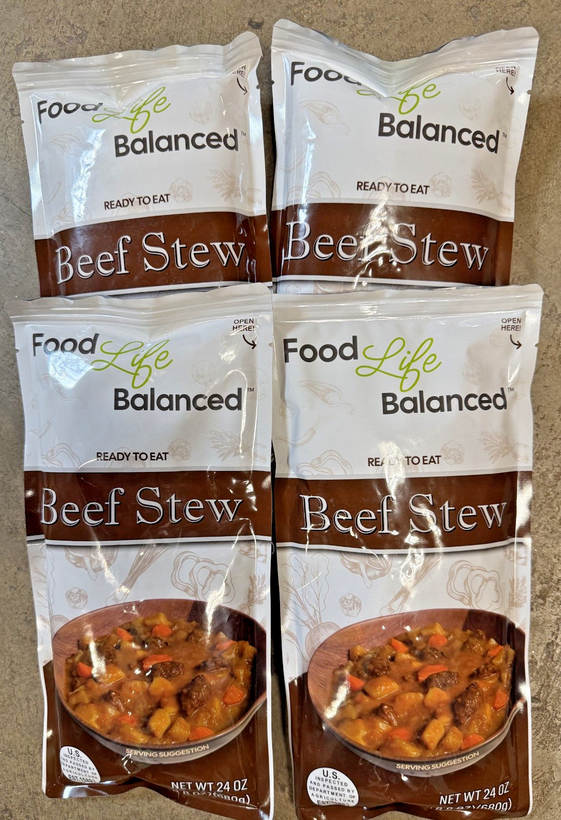 Ready-to-Eat Beef Stew 24oz - Gluten-Free, Balanced Meal, Long Shelf Life