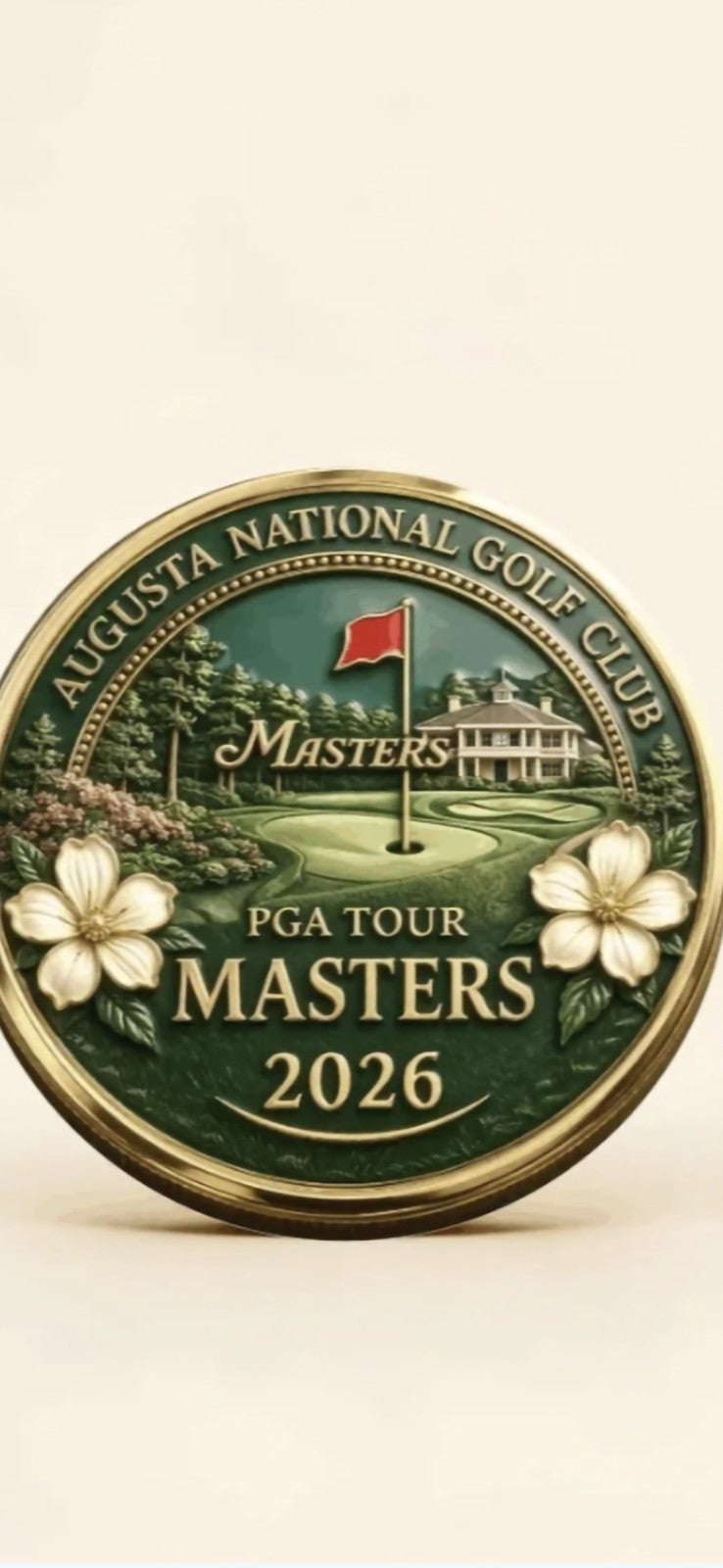 2026 Masters Jumbo Coin & Ball Marker 40mm with Case - Multicolor
