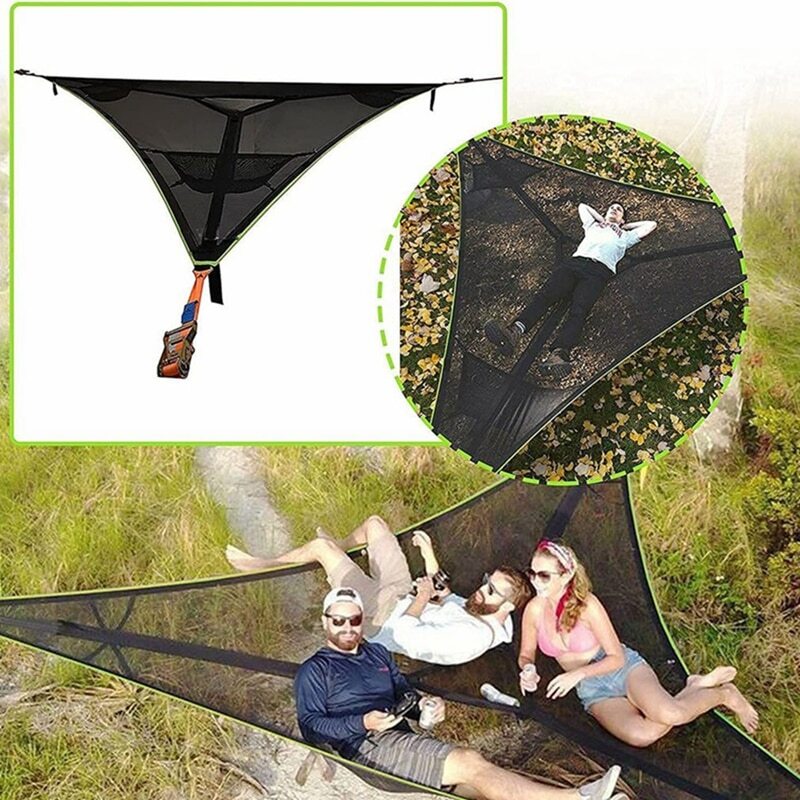 Heavy-Duty Multi-Person Triangle Hammock with Portable Straps & Storage Bag