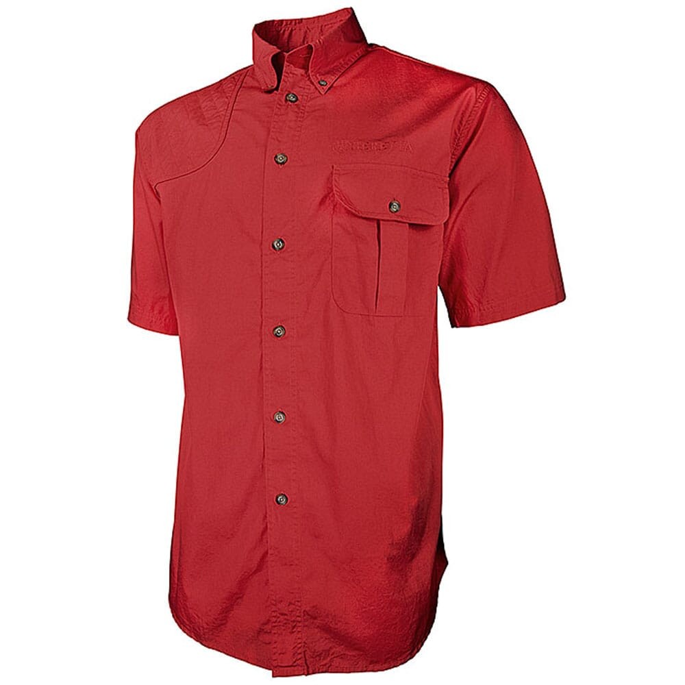 Beretta Red Cotton Quilted Shooting Shirt with Patch - Men’s Hunting Apparel