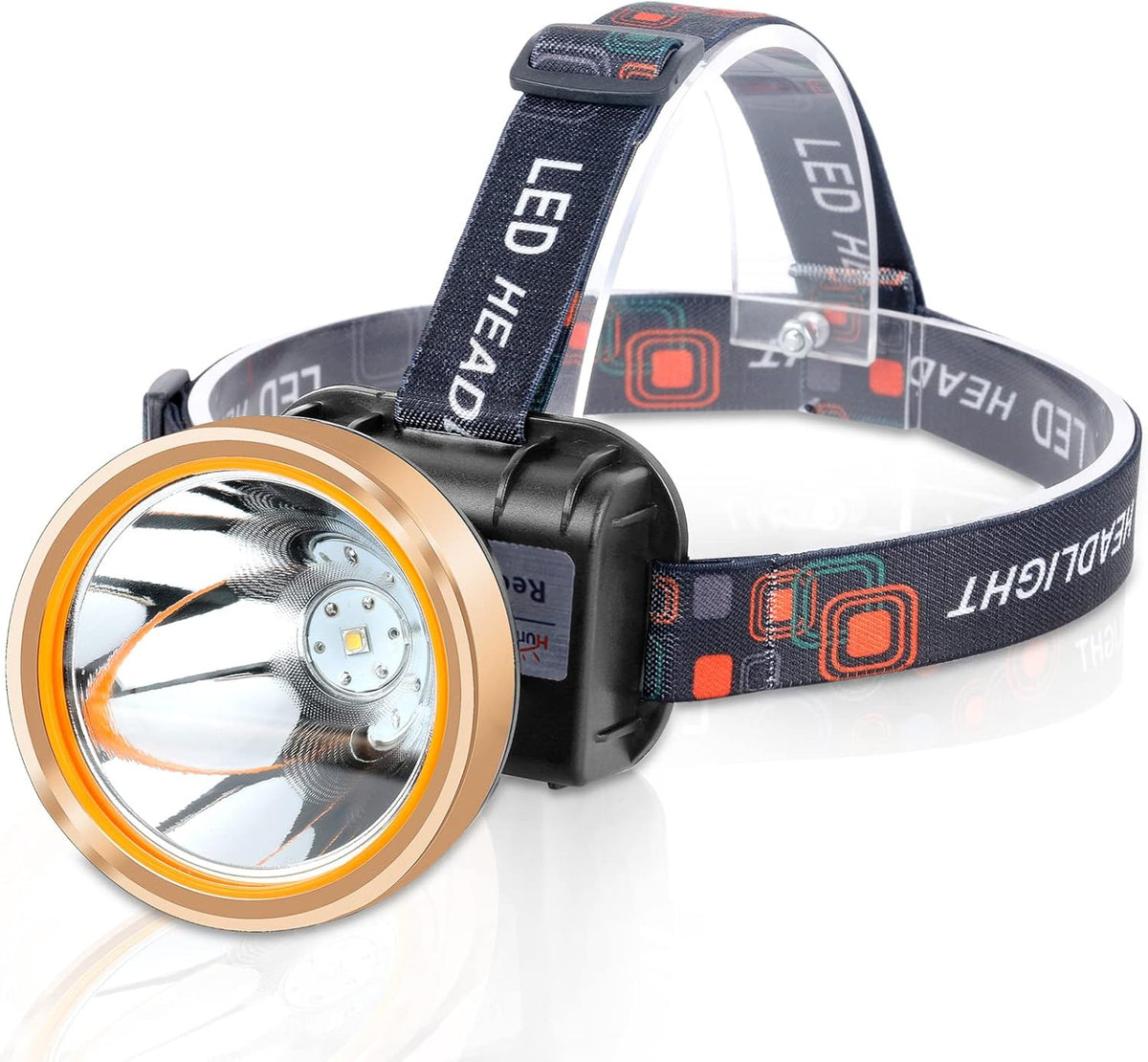 High-Power Rechargeable LED Headlamp for Hunting, Waterproof & Adjustable