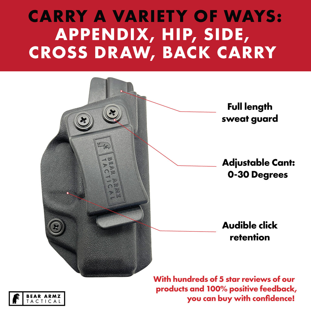 IWB Kydex Holster for Sig Sauer P365 Series - Comfortable Concealed Carry