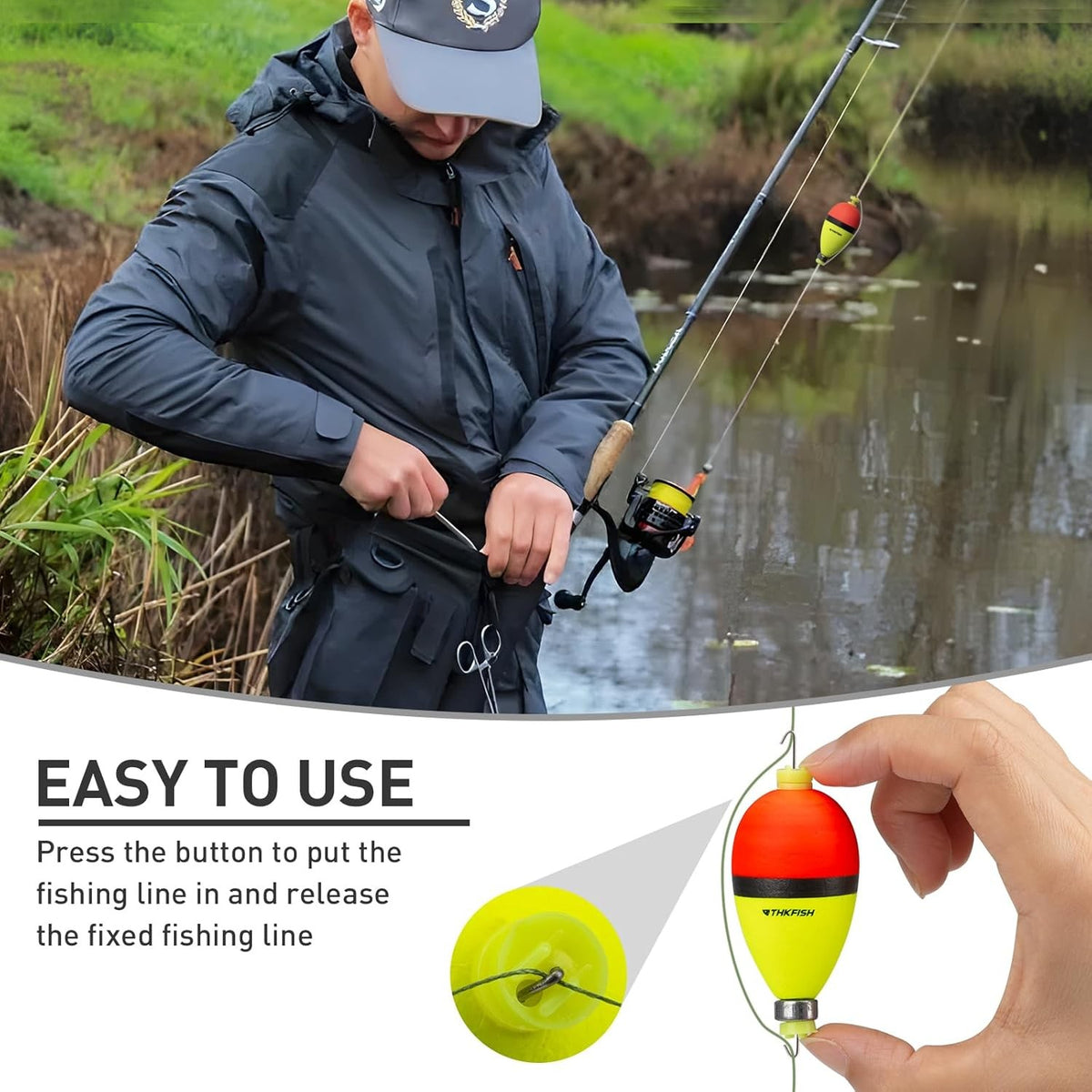 Weighted Foam Fishing Bobbers Set - Snap-On Floats for Crappie & Bass