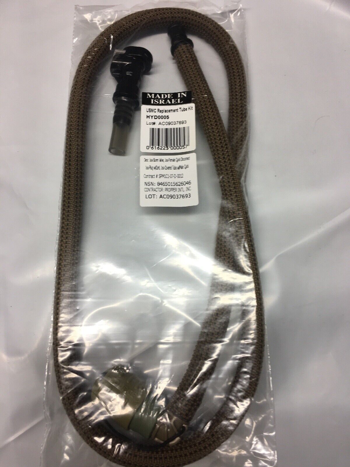 USMC Hydration System Replacement Tube with Shut Off Valve - Coyote Brown