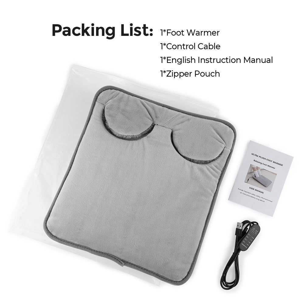 Electric Foot Warmer with 4 Heat Levels Portable Hand & Seat Heater