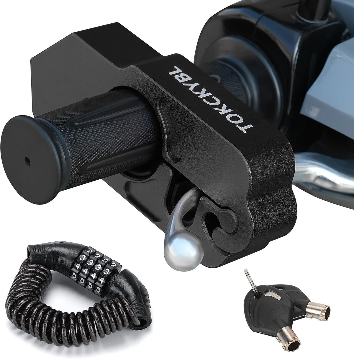 Heavy Duty Motorcycle Lock with Helmet Detachable Lock - Anti-Theft Security