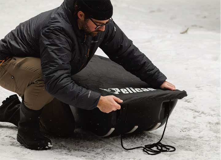 Heavy-Duty Utility Sled for Hauling and Outdoor Adventures - Black