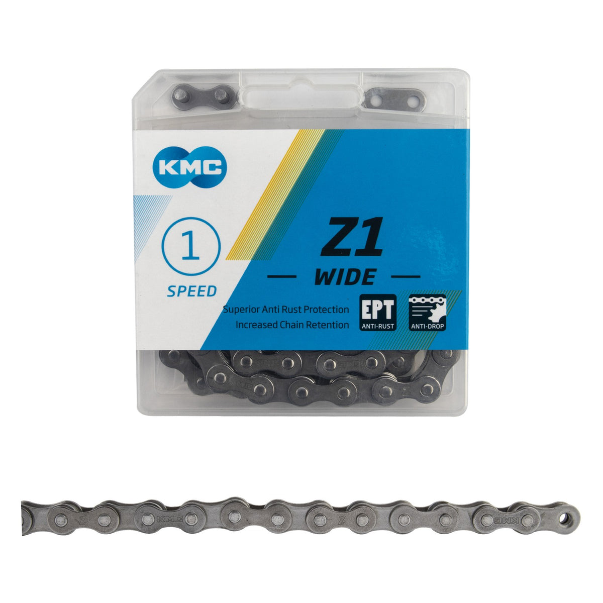 Single Speed Bicycle Chain 1/2 x 1/8 inch 112 Links Silver - Durable Bike Chain