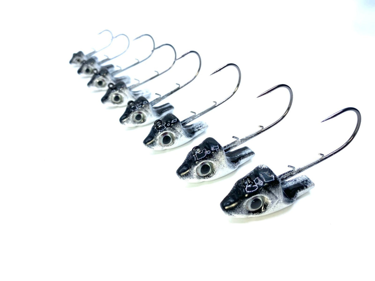 Ledge Knocker Swimbait Jig Heads with 3D Eyes - Multiple Weights & Hooks