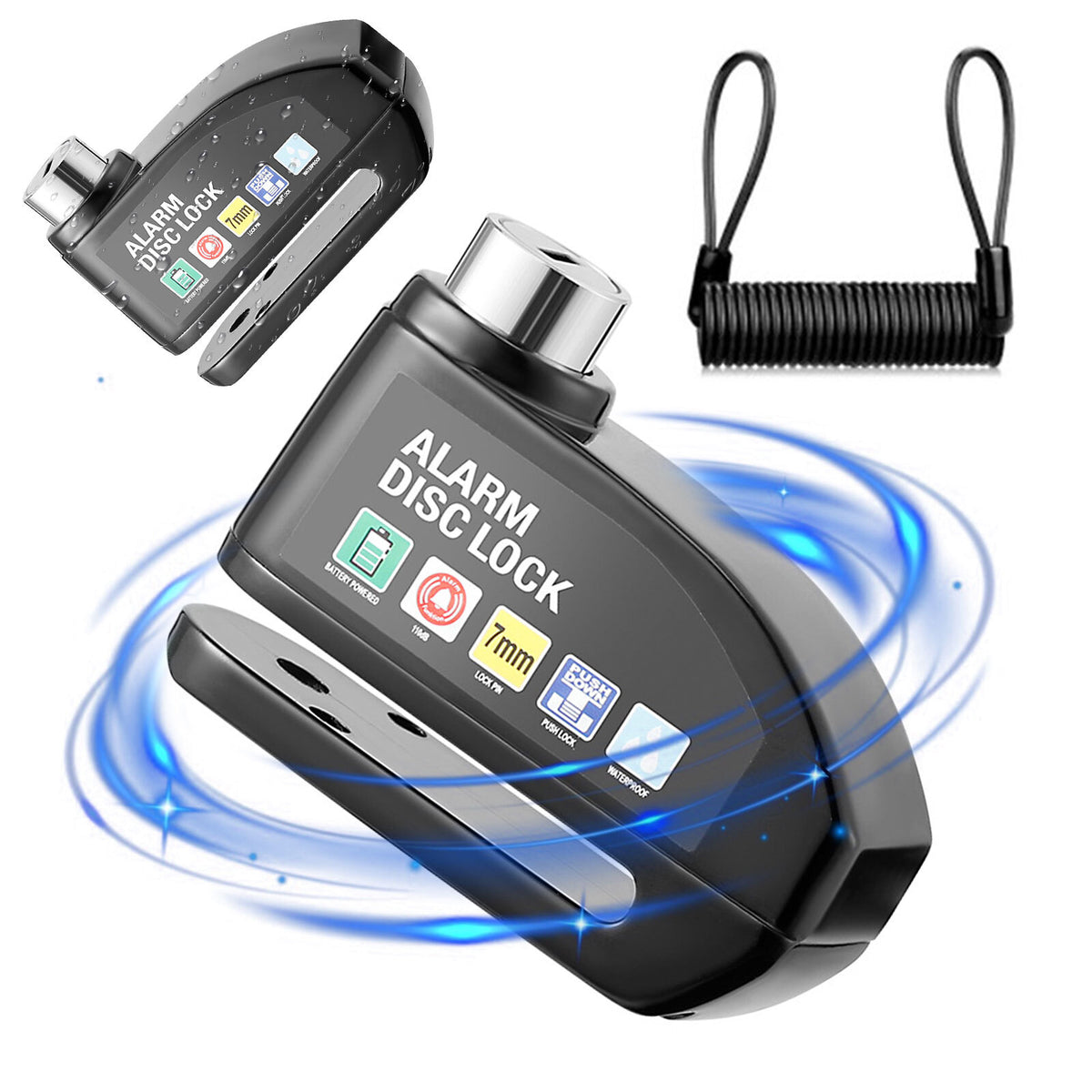 Anti-Theft Bicycle Disc Lock with Alarm for Motorcycle Scooter Security