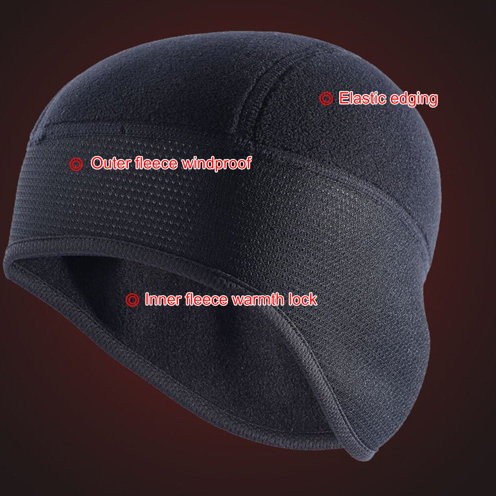 Winter Fleece Skull Cap Helmet Liner for Running Cycling & Outdoor Sports
