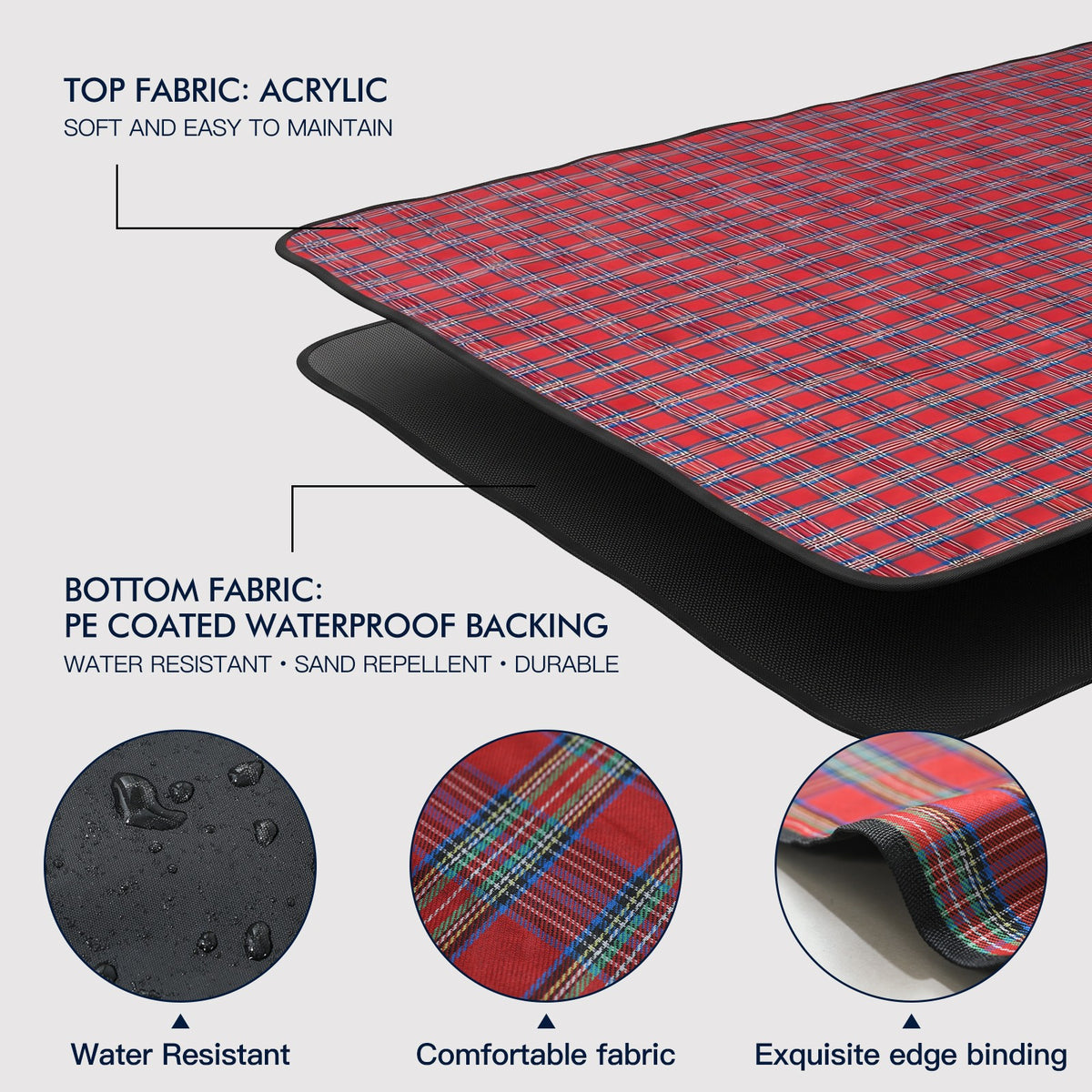 Outdoor Waterproof Beach Mat Portable Camping Blanket for Picnics and Outdoor Activities