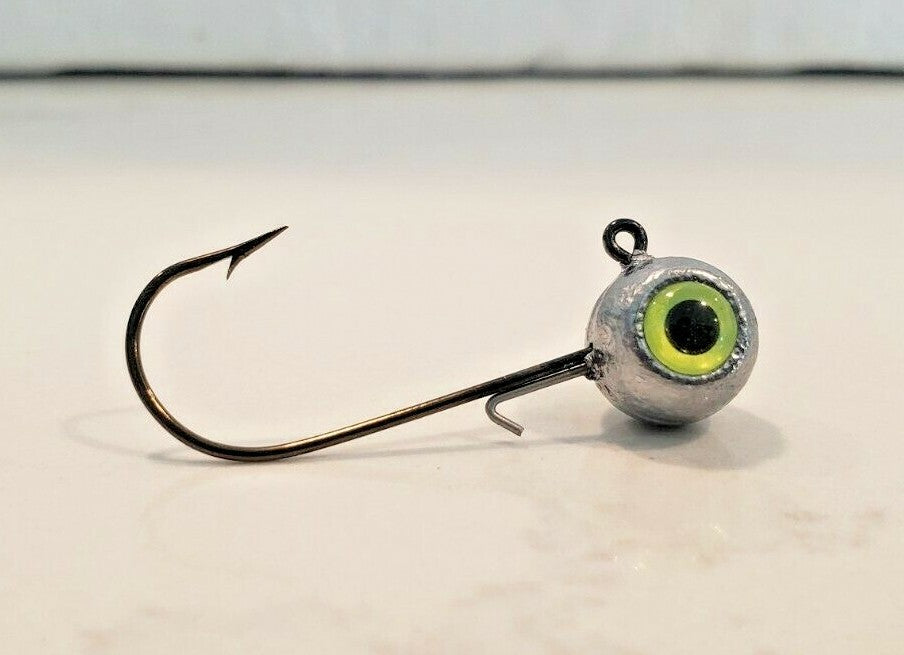 Unpainted Fish Jig Heads with 3D Eyes - Multiple Weights & Colors, Pack of 5