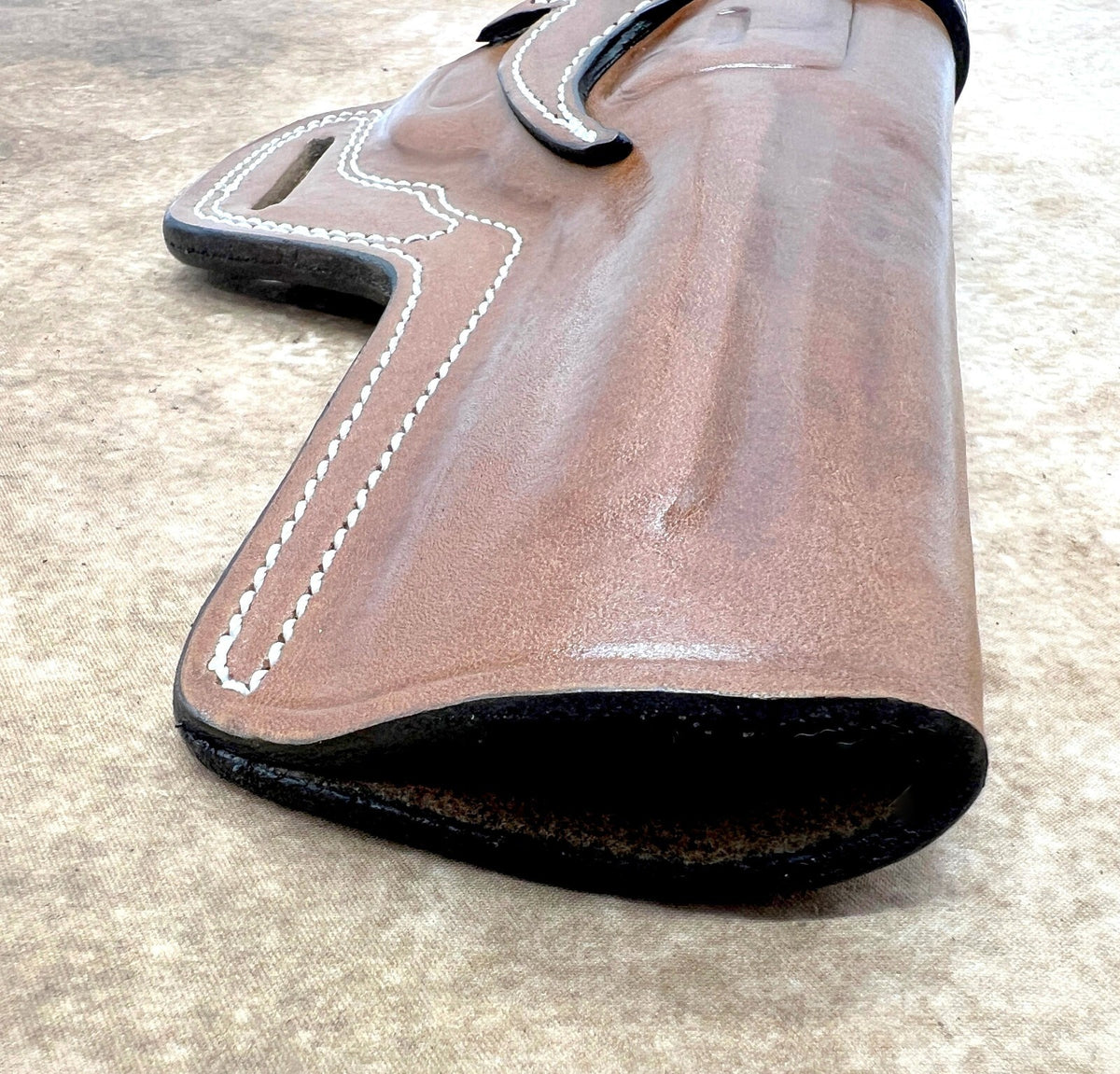 3-Inch Ruger GP100 Open Top Leather Holster - Right Hand Brown Belt