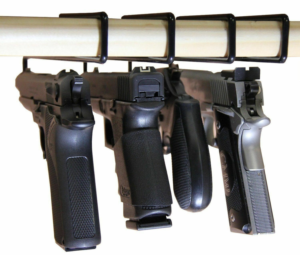 Pack of 5 Handgun Pistol Hangers for Shelf Storage - Safe Gun Organization