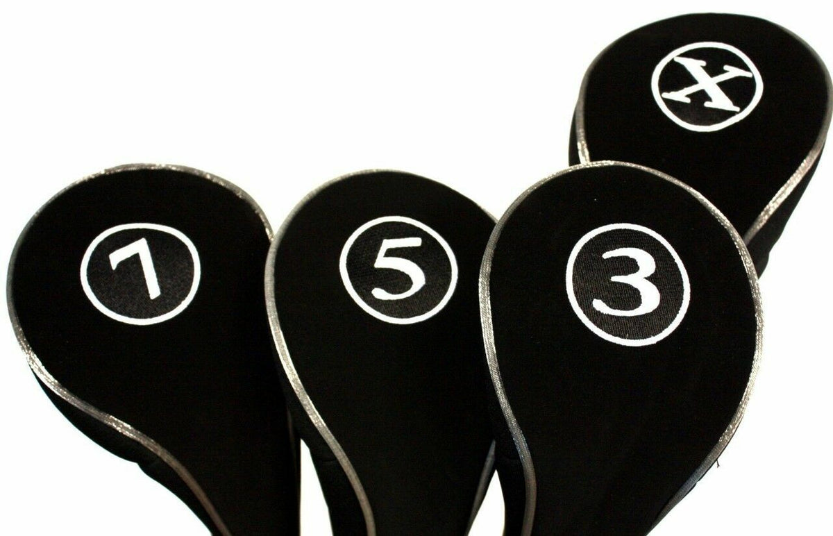 Neoprene Golf Headcover Set for 3, 5, 7 & X Woods - Protect & Identify Clubs