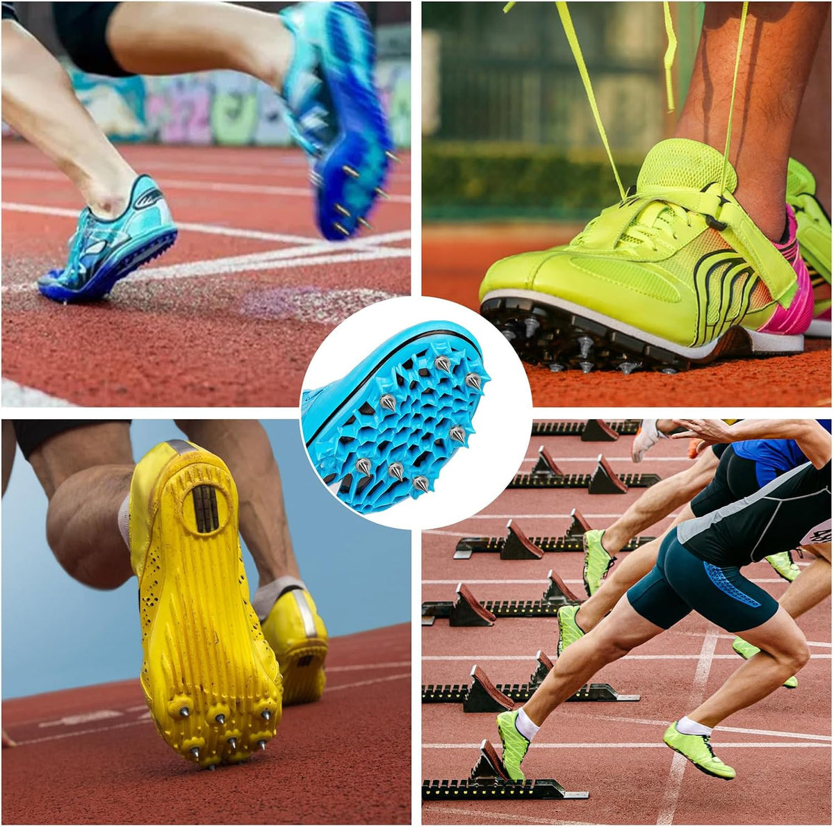 Stainless Steel Track Spikes 3/8 Inch Pyramid with Wrench for Running & Training