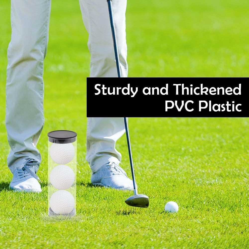 5 Pack Golf Ball Storage Cases - Clear PVC Tubes with Caps for Golf & Travel