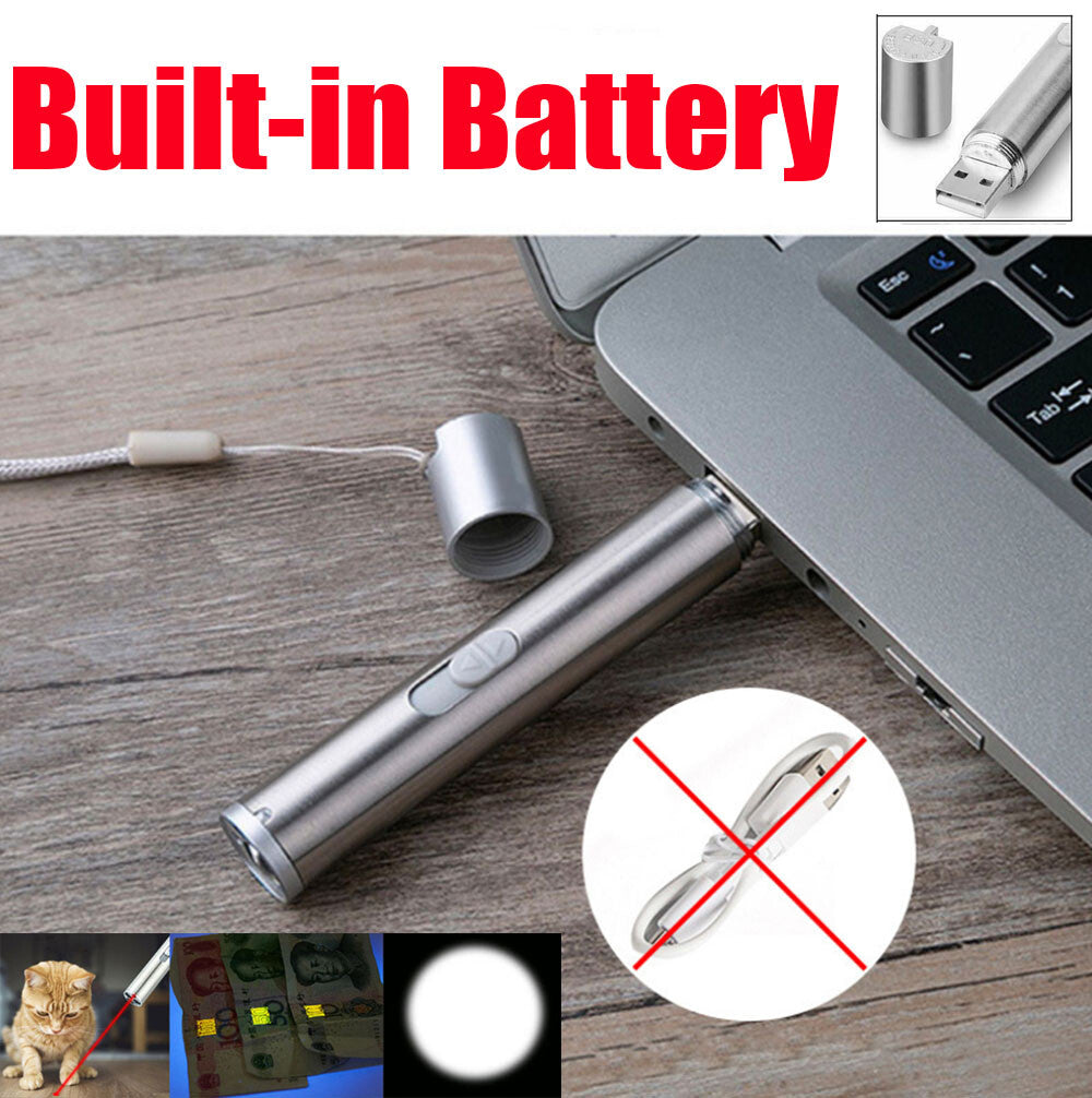 2PCS USB Rechargeable Laser Pointer Pen for Pets and Presentations