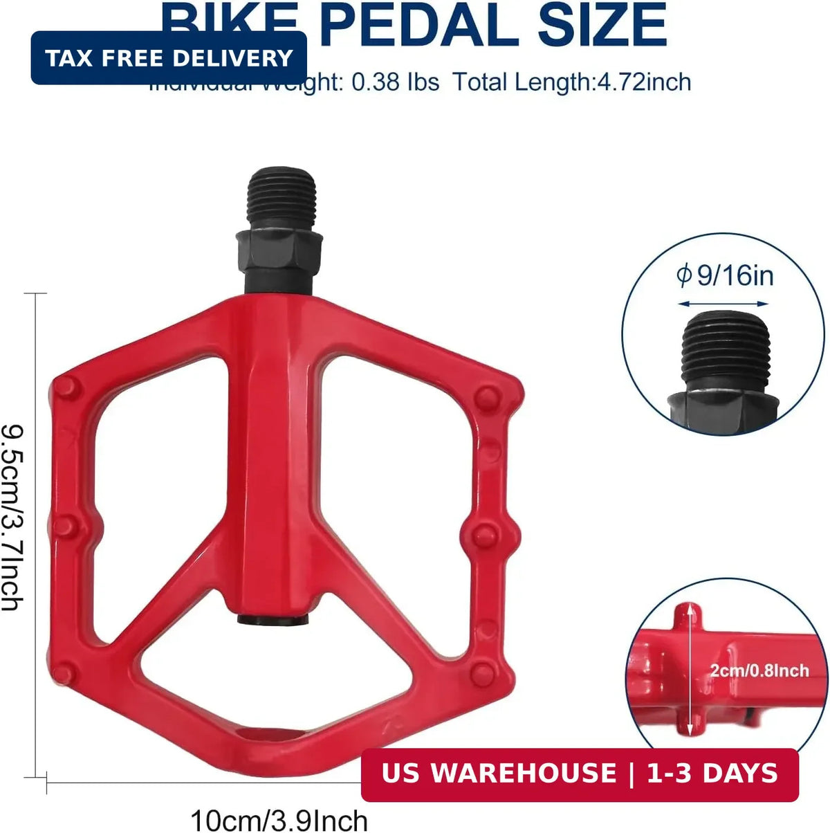 Lightweight Aluminum MTB Pedals with Anti-Slip Pins for Mountain & Road Bikes