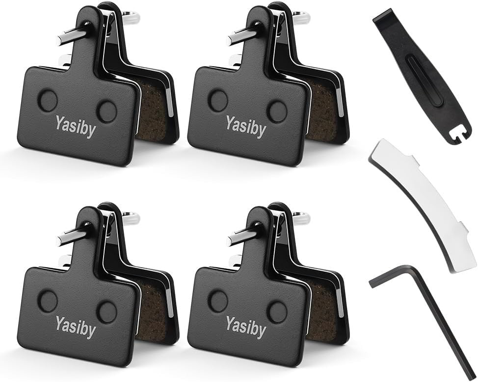 4 Pairs MTB Disc Brake Pads Set Resin & Semi-Metallic Quiet Brake Replacement Kit