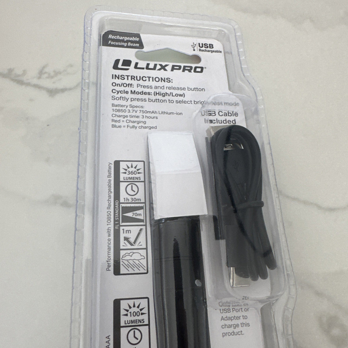 Rechargeable LED Penlight with Focus Adjustable Beam 360 Lumens