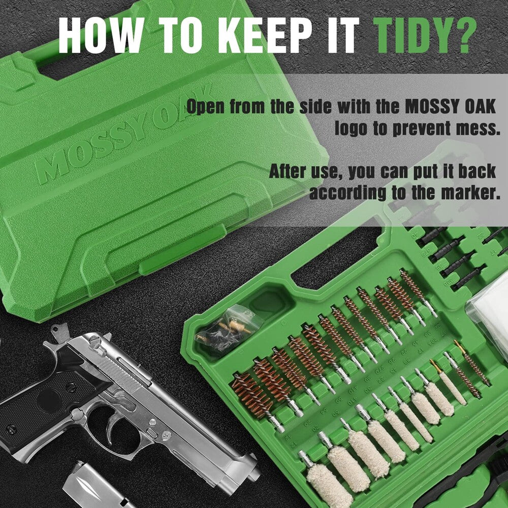 Universal Gun Cleaning Kit for Handgun Rifle Shotgun with Case