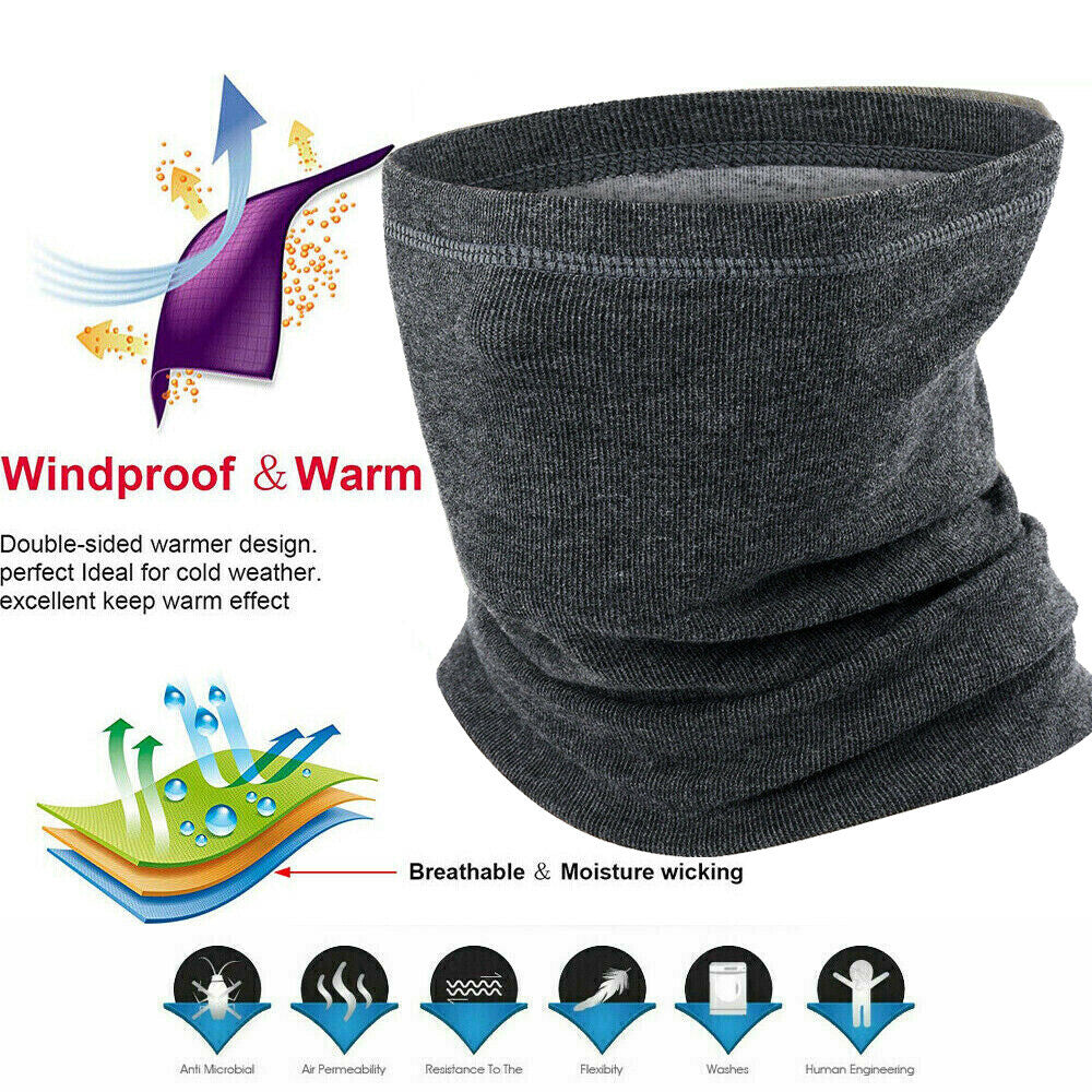 Winter Windproof Fleece Neck Gaiter Face Mask Scarf for Cold Weather