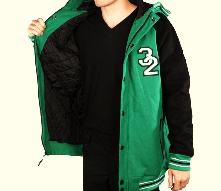Men's Soft Shell Winter Jacket - Green, Size Small, Waterproof & Breathable