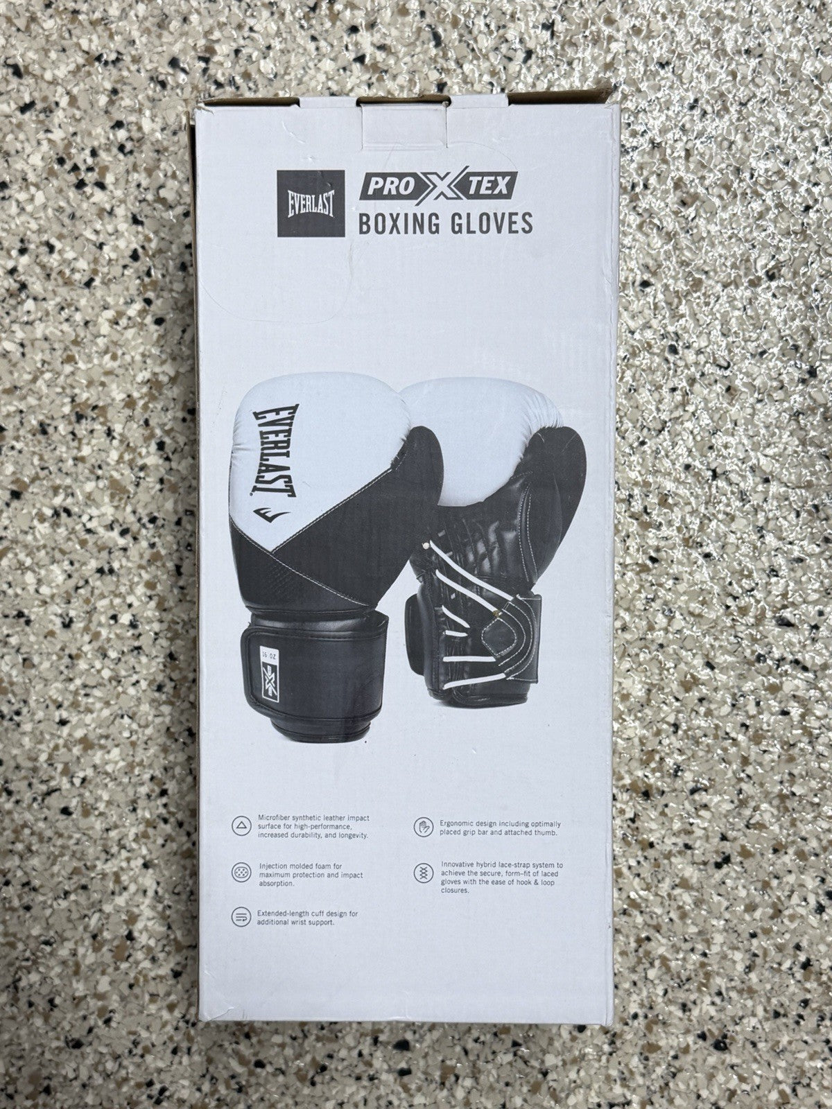 Adult Boxing Gloves 12oz Pair Black and White Protex Gear
