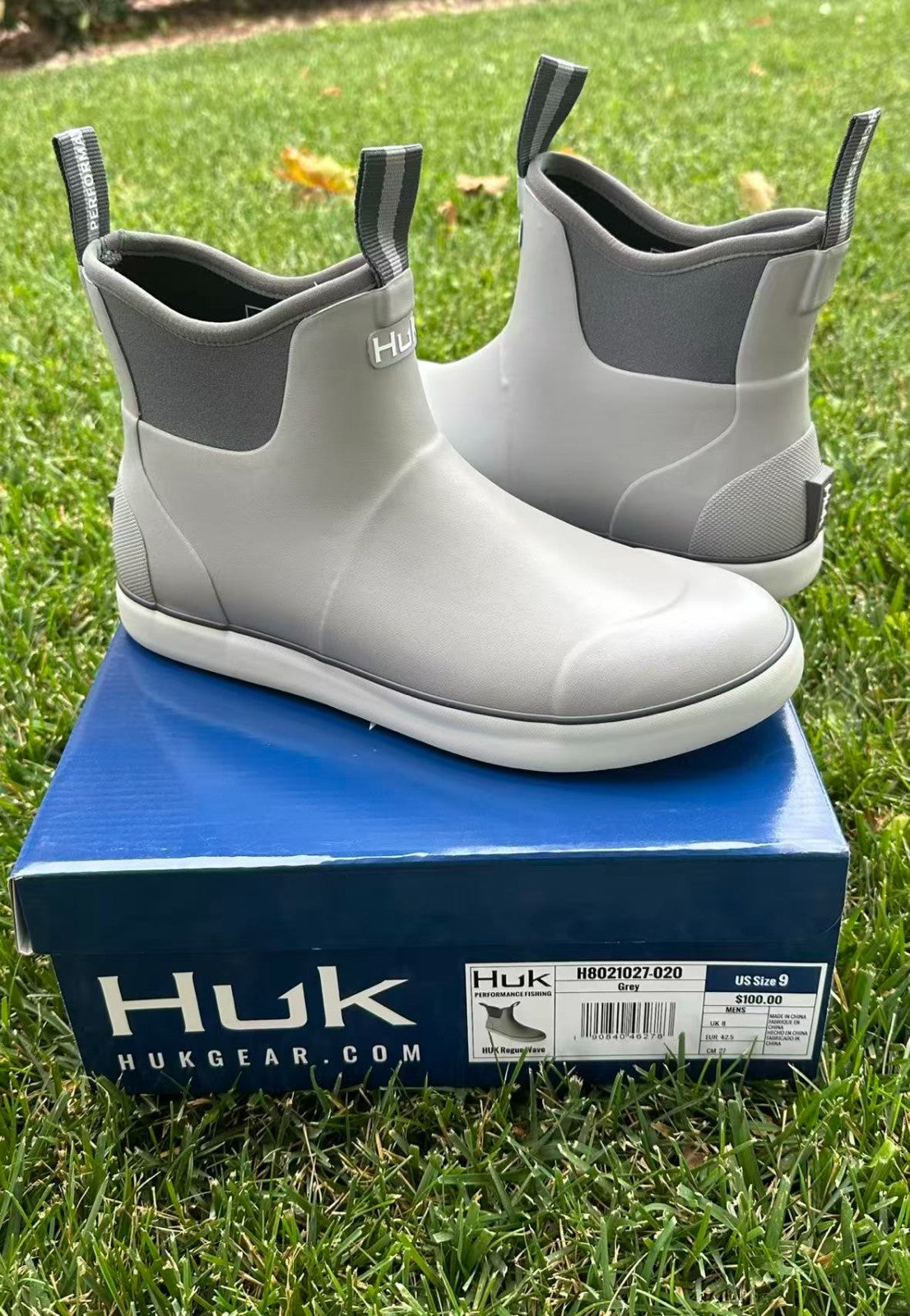 Fishing Deck Boots Waterproof Neoprene Rubber Slip-On Shoes for Men