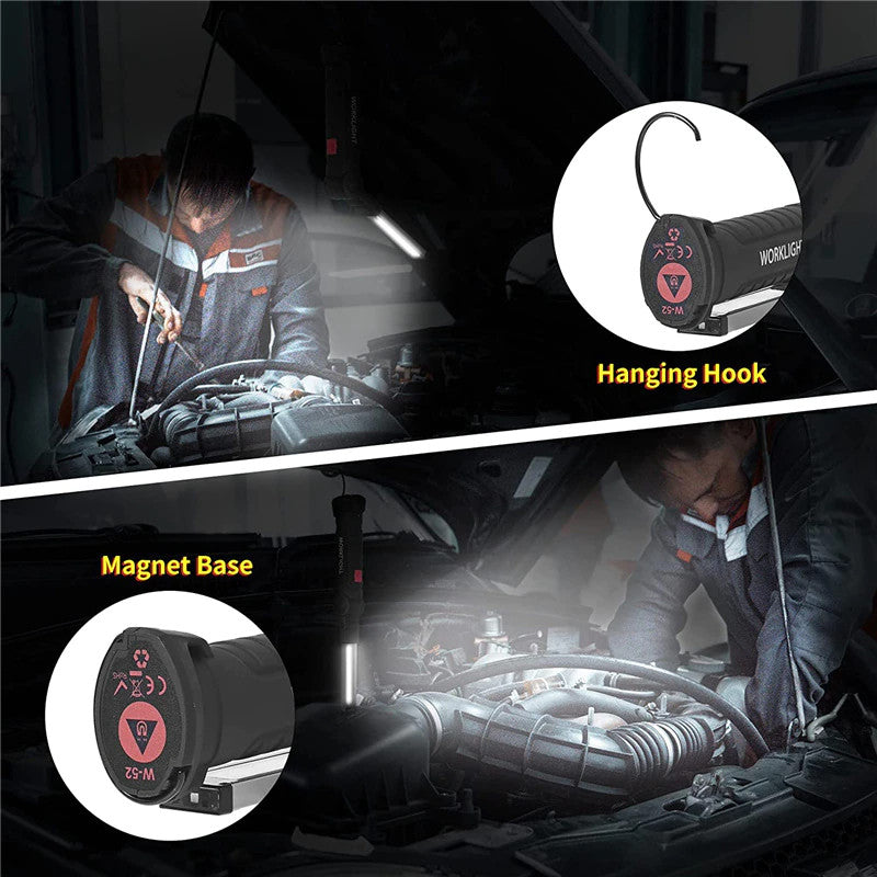 Rechargeable LED Work Light with Magnetic Base and 360° Rotating Head – Bright Mechanic Flashlight
