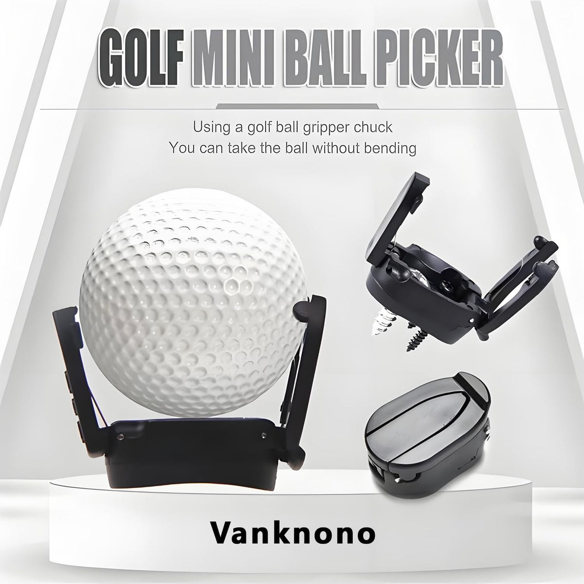 Golf Ball Retriever Set - 6 Foldable 3-Prong Claw Pickups for Golfers