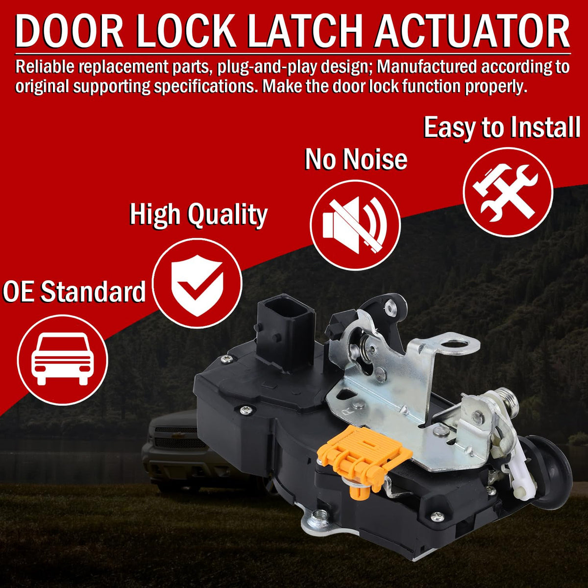 Rear Right Door Lock Actuator for 2007-2014 Escalade Tahoe Suburban Silverado