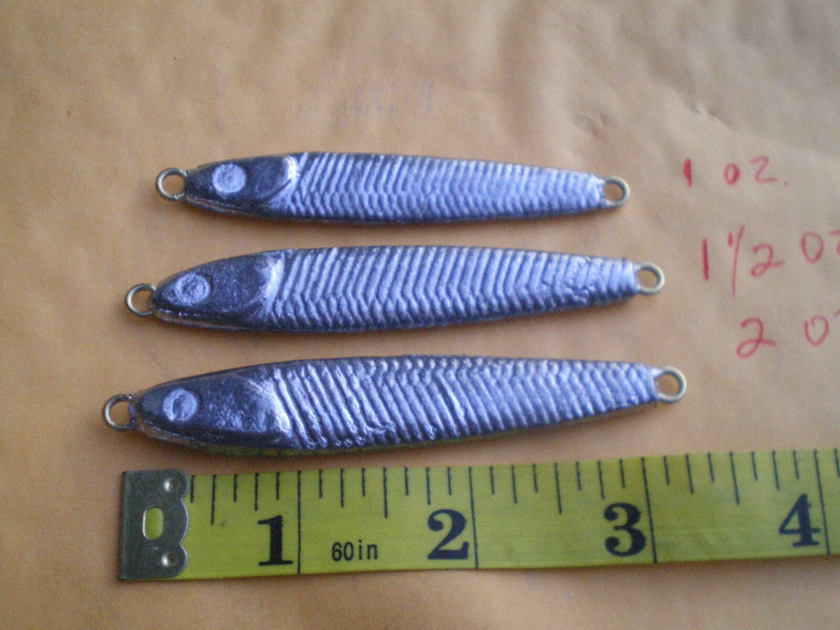 10 Pcs Unpainted Lead-Free Herring Minnow Fishing Jigs 1.5 Oz Saltwater Freshwater