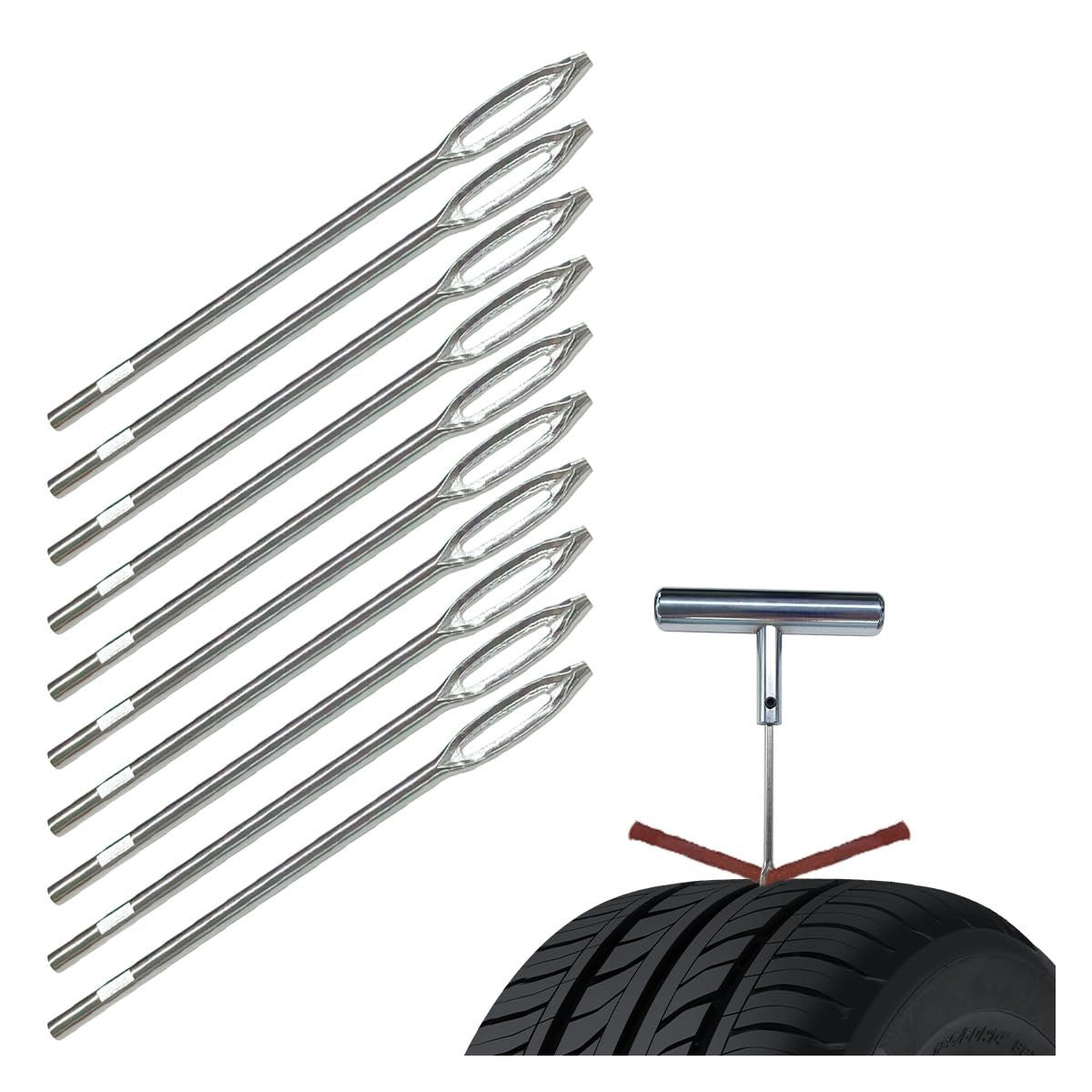 Car Tire Repair Needle Set for Puncture Fixing - 10 High-Quality Replacement Needles