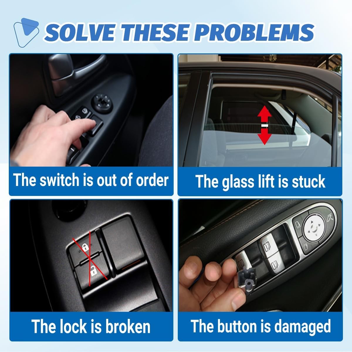 Driver & Passenger Side Window Switch with Bezels for Chevy S10 1982-1988