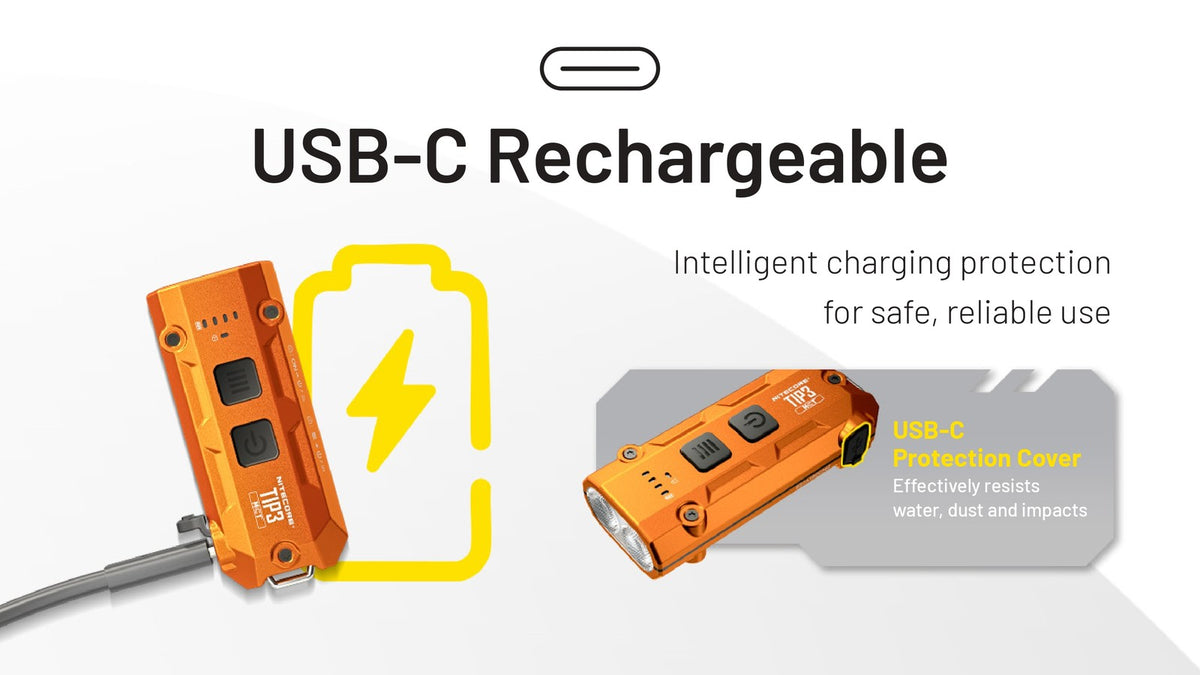 Rechargeable Keychain Flashlight with 720 Lumens and 3 Color Temps