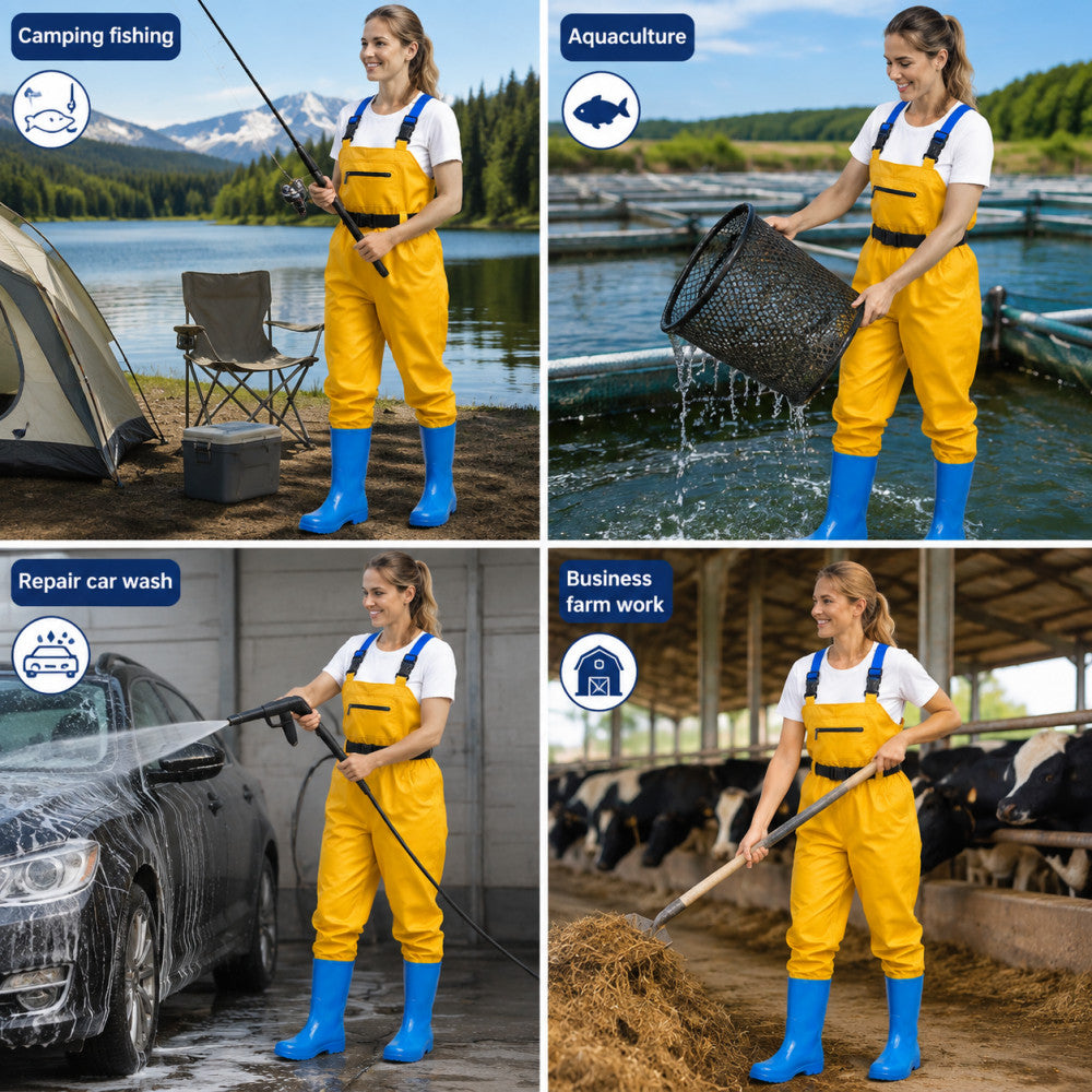 Women Waterproof Chest Waders with Boots for Fishing and Outdoor Activities