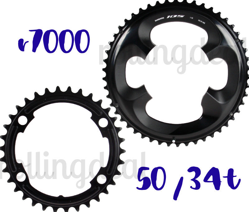 Shimano 105 FC-R7000 Chainrings 50T & 34T Outer & Inner Set for 11-Speed Bikes