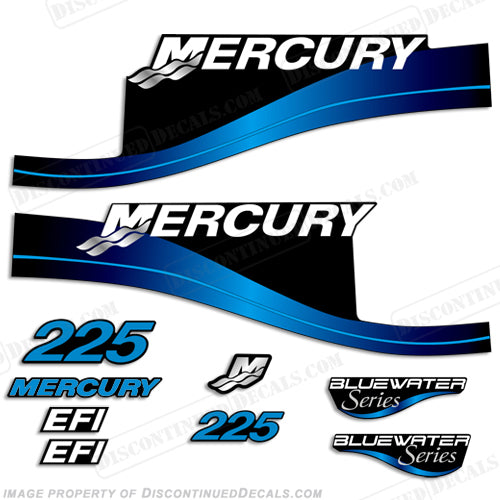 Mercury Outboard Decal Kit Fits 225hp Models Blue & Red