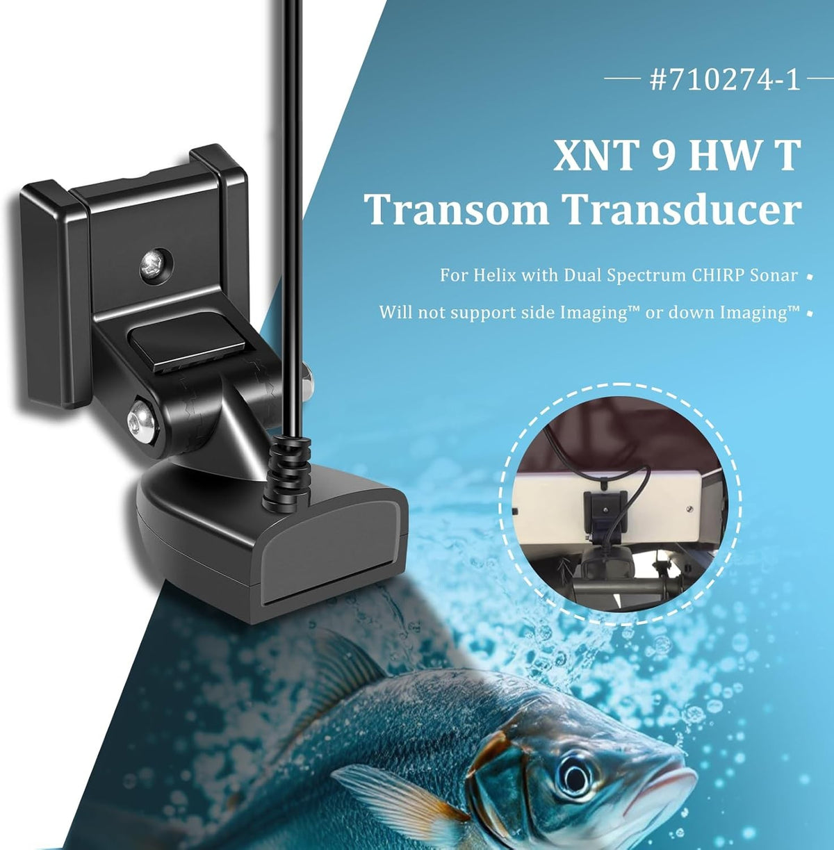 Marine Fish Finder Transducer for Humminbird Helix 5-12 with Temp Sensor