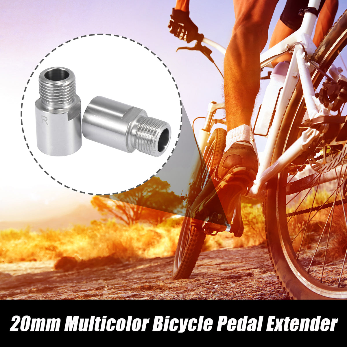 Universal Bicycle Pedal Extender Set - 20mm Spacer for 9/16" Pedals