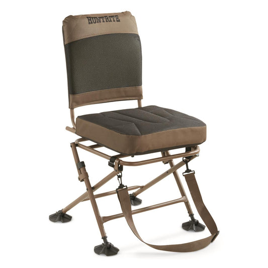 Swivel Hunting Chair - Silent 360 Degree Support for Outdoors, Brown