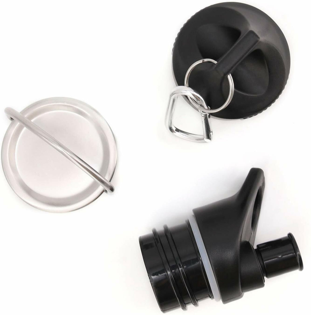 Replacement Stainless Steel & Bite Valve Lids for Hydro Flask Standard Mouth Water Bottle Set