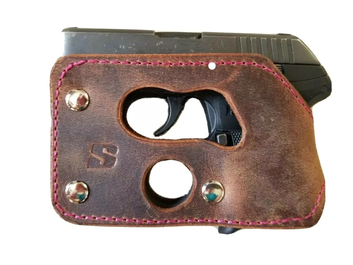 Wallet Style Pocket Holster for Ruger LCP 380 Kel-Tec P3AT P32 - Water Buffalo Leather