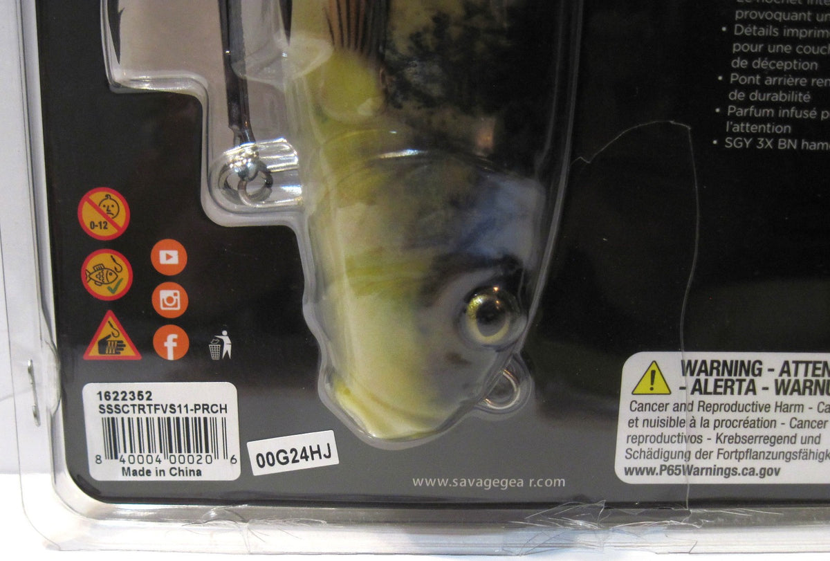 Artificial Swimbait for Fishing - 11-Inch Pike & Muskie Lure - Fire Perch Color